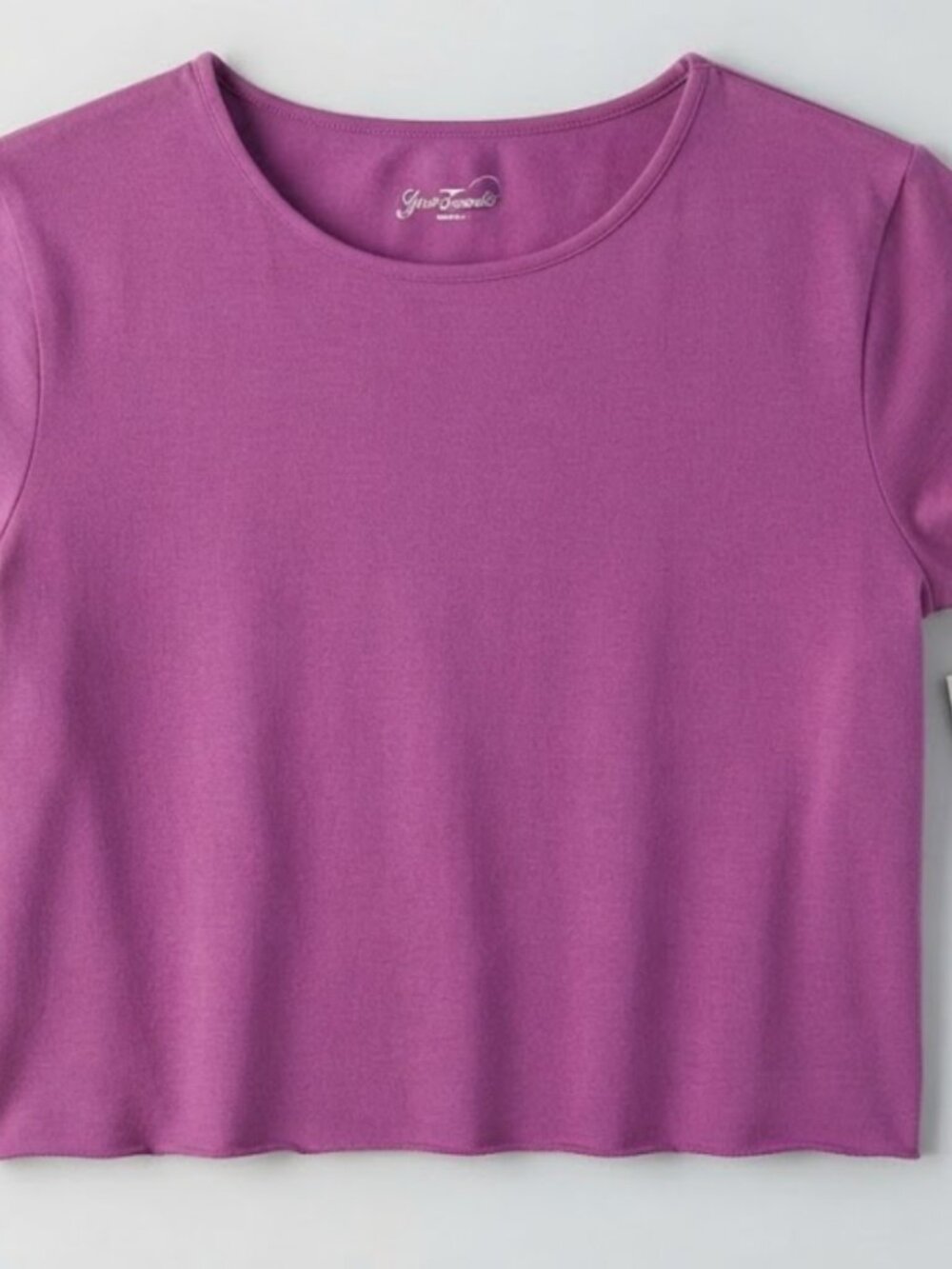 PacSun Purple Crop Tee Top Medium NWT Raw Hem Your Favorite Collection